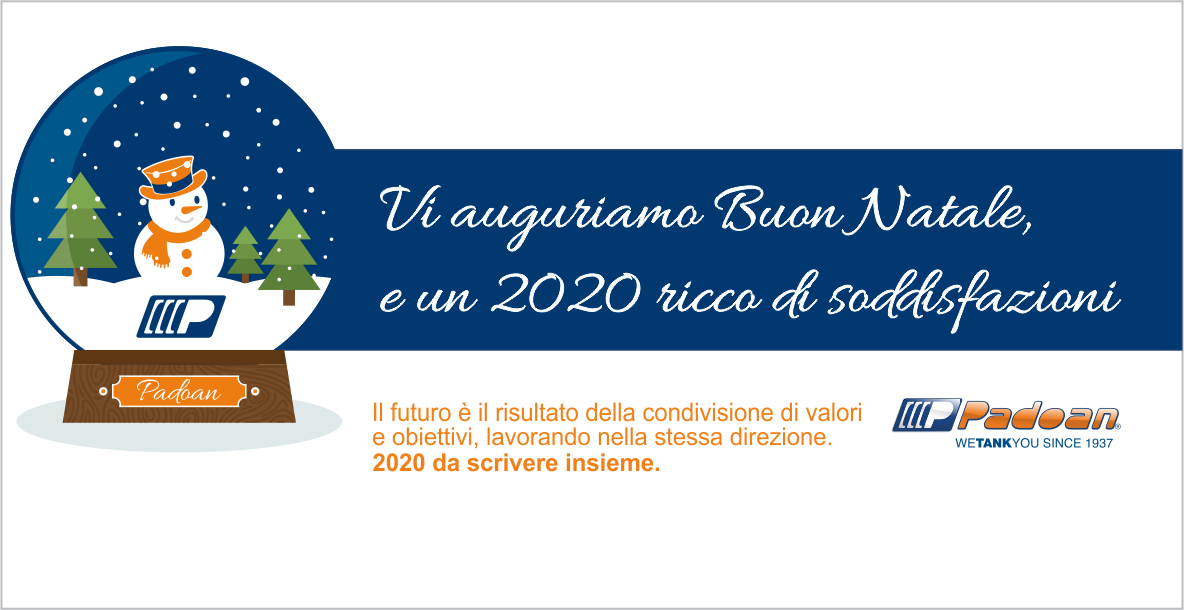 NEWS - Padoan vi augura Buon Natale e un 2020 ricco di soddisfazioni