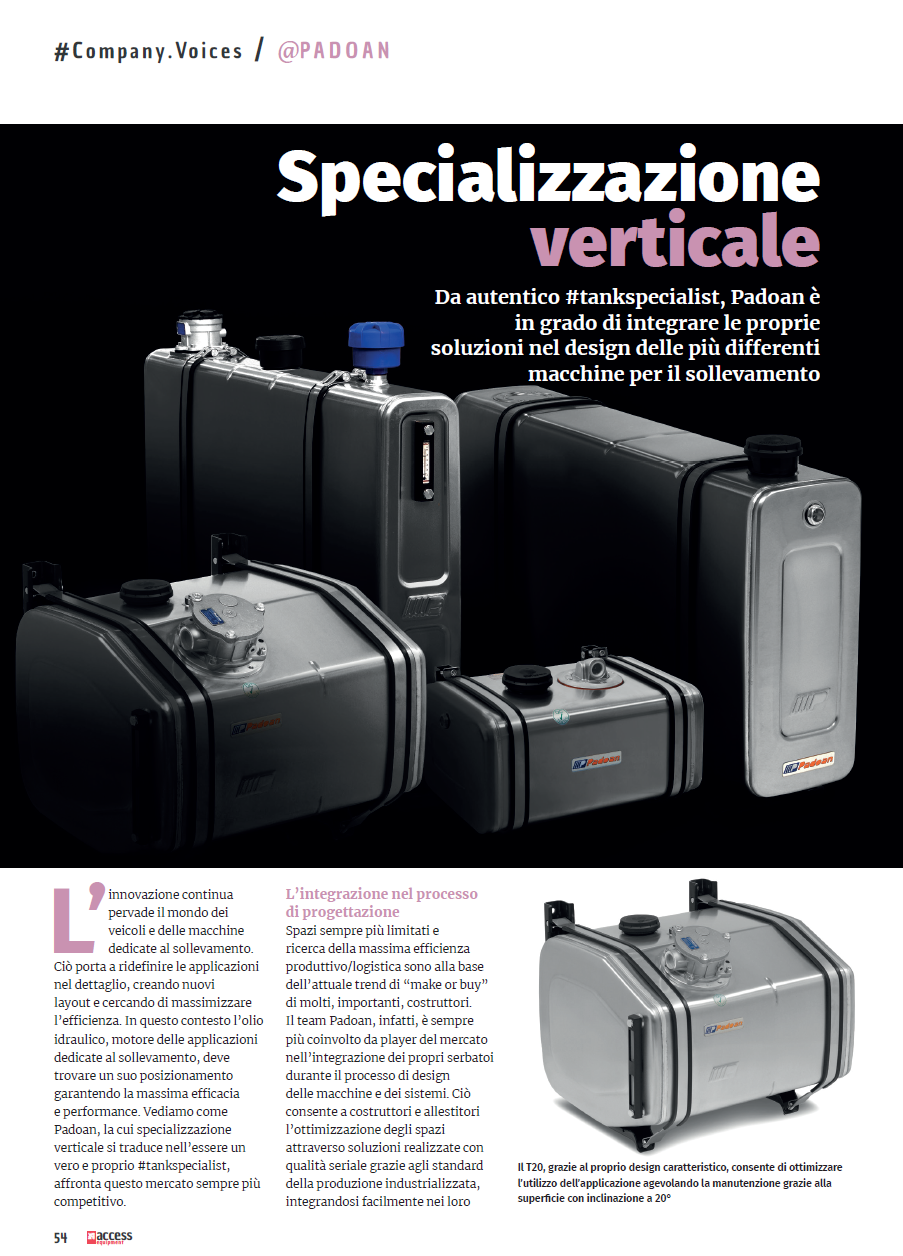 NEWS - Vertical specialisation – Padoan in We are access equipment
